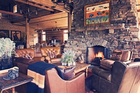 Grizzly Creek Ranch Living Room Fireplace